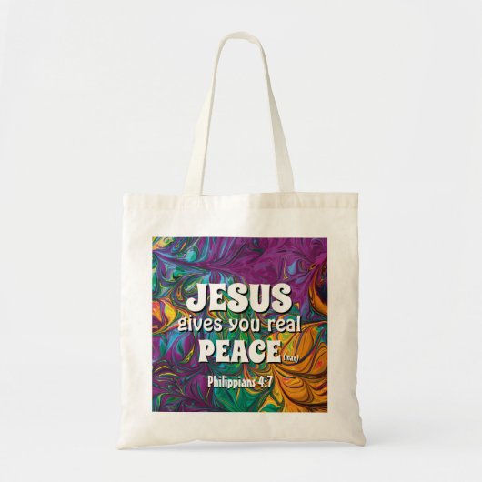 Abstract JESUS GEEFT Christelijk PAARS VOOR DE REË Tote Bag (Voorkant)