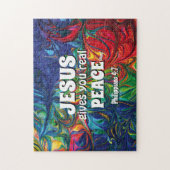 Abstract | JESUS GEEFT REËLE VREDE | Christelijke Legpuzzel (Verticaal)