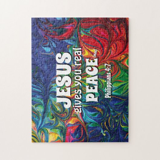 Abstract | JESUS GEEFT REËLE VREDE | Christelijke  Legpuzzel (Verticaal)