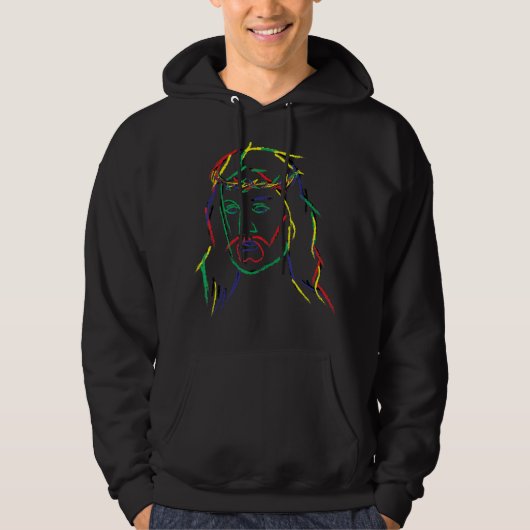 Abstract Jezus Grafisch Afbeelding Cool Fun Piece  Hoodie (Voorkant)