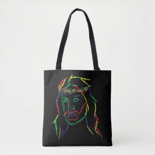 Abstract Jezus Grafisch Afbeelding Cool Fun Piece  Tote Bag