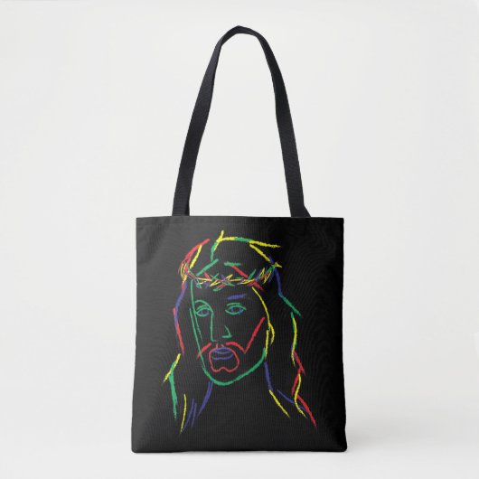 Abstract Jezus Grafisch Afbeelding Cool Fun Piece  Tote Bag (Voorkant)