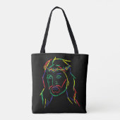 Abstract Jezus Grafisch Afbeelding Cool Fun Piece  Tote Bag (Achterkant)