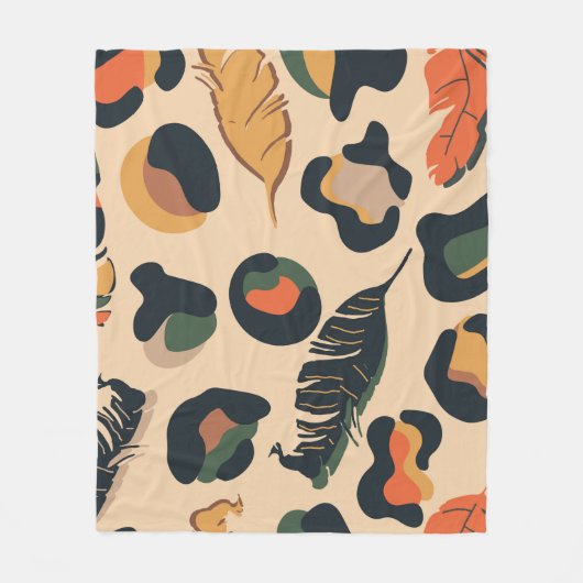 Abstract jungle seamless pattern,wild animal backg fleece deken (Voorkant)