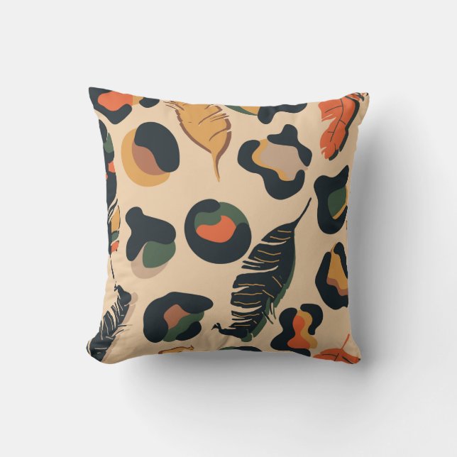 Abstract jungle seamless pattern,wild animal backg kussen (Voorkant)