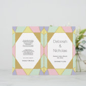 Abstract juweel bleke tones modern trouwprogramma (Staand voorkant)