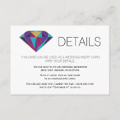 Abstract juweel edelsteen trouwdetails invoegen informatiekaartje (Voorkant)