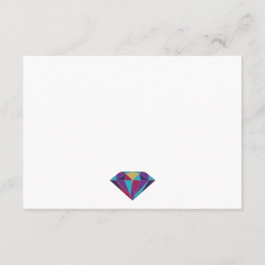 Abstract juweel edelsteen trouwdetails invoegen informatiekaartje (Achterkant)