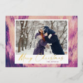 Abstract kader Vrolijk Kerstmis 2 foto Folie Feestdagenkaart (Voorkant)