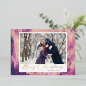 Abstract kader Vrolijk Kerstmis 2 foto Folie Feestdagenkaart (Staand Voorkant)