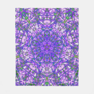 Abstract Kaleidoscooppatroon in Paars en groen Fleece Deken
