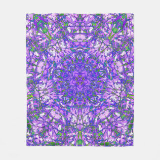 Abstract Kaleidoscooppatroon in Paars en groen Fleece Deken