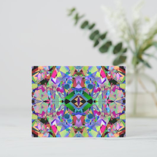 Abstract Kaleidoscope Pattern Briefkaart (Staand voorkant)