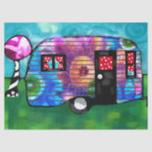 Abstract Kamp Trailer Bloemen Decoupage Tissuepapier (Voorkant)