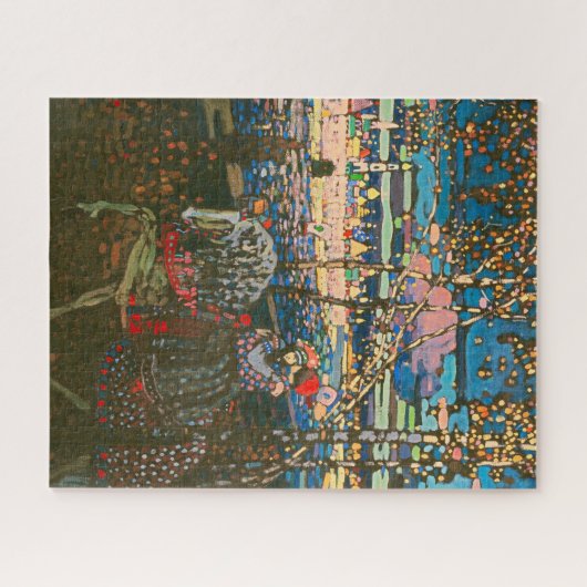 Abstract Kandinski Riding Paar Art Schilderij Legpuzzel (Horizontaal)