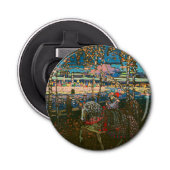 Abstract Kandinsky Riding Paar Kleurrijk Button Flesopener (Voorkant)