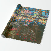 Abstract Kandinsky Riding Paar Kleurrijk Cadeaupapier (Uitgerold)