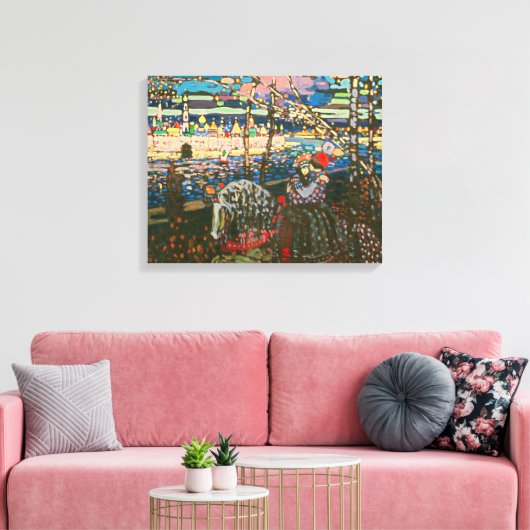 Abstract Kandinsky Riding Paar Kleurrijk Canvas Afdruk (Insitu (Woonkamer))