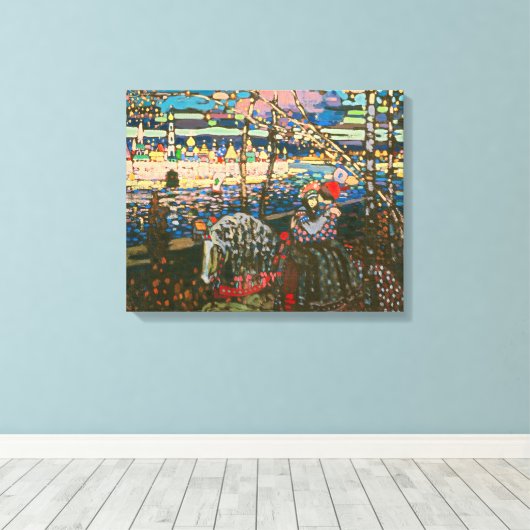 Abstract Kandinsky Riding Paar Kleurrijk Canvas Afdruk (Insitu (Houten vloer))
