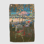 Abstract Kandinsky Riding Paar Kleurrijk Golfhanddoek (Voorkant)