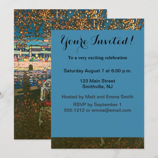 Abstract Kandinsky Riding Paar Kleurrijk Kaart (Voorkant / Achterkant)