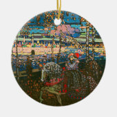 Abstract Kandinsky Riding Paar Kleurrijk Keramisch Ornament (Voorkant)