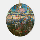 Abstract Kandinsky Riding Paar Kleurrijk Keramisch Ornament (Links)