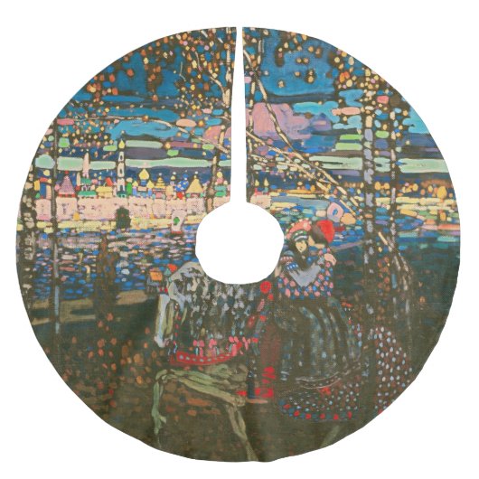 Abstract Kandinsky Riding Paar Kleurrijk Kerstboom Rok (Voorkant)