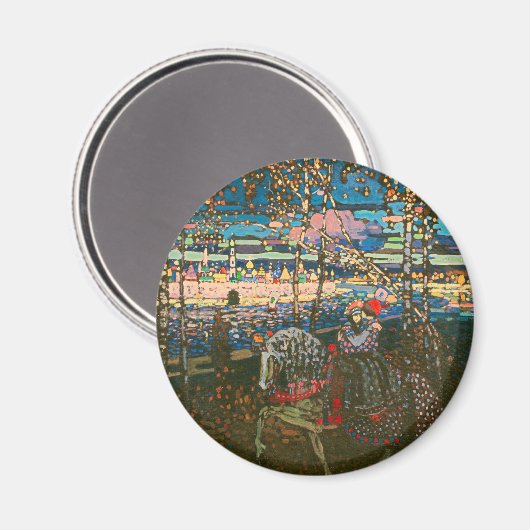 Abstract Kandinsky Riding Paar Kleurrijk Magneet (Voorkant / Achterkant)