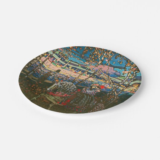 Abstract Kandinsky Riding Paar Kleurrijk Papieren Bordje (Gekanteld)