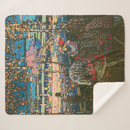 Abstract Kandinsky Riding Paar Kleurrijk Sherpa Deken (Voorkant (horizontaal))