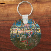 Abstract Kandinsky Riding Paar Kleurrijk Sleutelhanger (Voorkant)