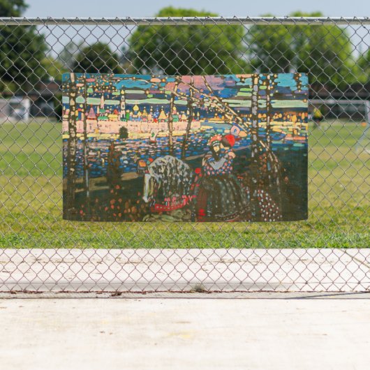 Abstract Kandinsky Riding Paar Kleurrijk Spandoek (Insitu)