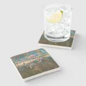 Abstract Kandinsky Riding Paar Kleurrijk Stenen Onderzetter (Zijkant)