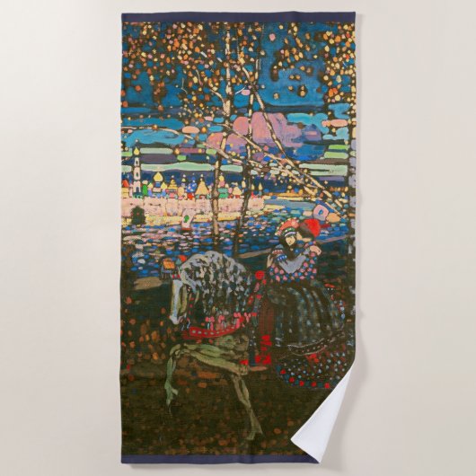Abstract Kandinsky Riding Paar Kleurrijk Strandlaken (Voorkant)