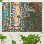 Abstract Kandinsky Riding Paar Kleurrijk Theedoek (Gevouwen)