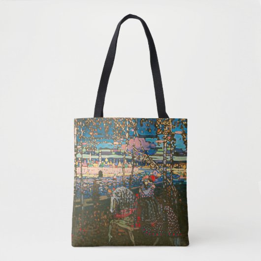 Abstract Kandinsky Riding Paar Kleurrijk Tote Bag (Voorkant)