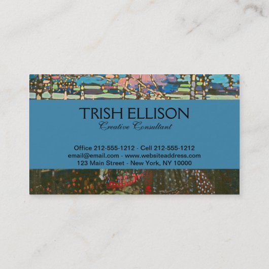 Abstract Kandinsky Riding Paar Kleurrijk Visitekaartje (Achterkant)