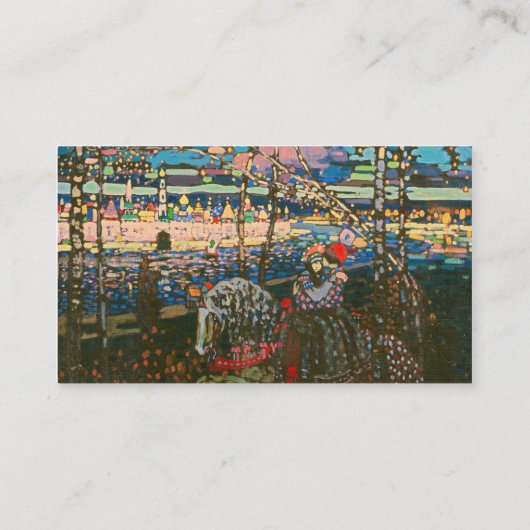 Abstract Kandinsky Riding Paar Kleurrijk Visitekaartje (Achterkant)