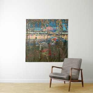 Abstract Kandinsky Riding Paar Kleurrijk Wandkleed