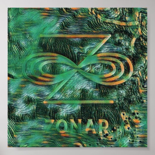 Abstract Karuna Reiki Green Zonar Symbol Poster (Voorkant)