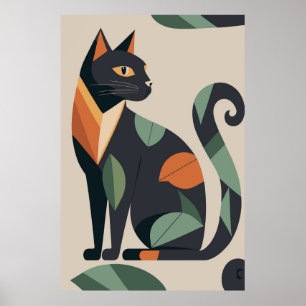 Abstract Kat Afdrukken Poster Wandplaat Kunstdecor