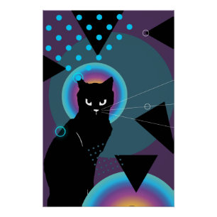 Abstract kat kunst poster
