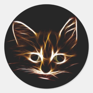 Abstract kat ronde sticker