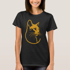 Abstract Kattenhoofd in elegante Line Art aanpasba T-shirt