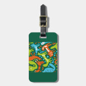 Abstract kattenpatroon grillige moderne huisdieren bagagelabel (Voorkant verticaal)