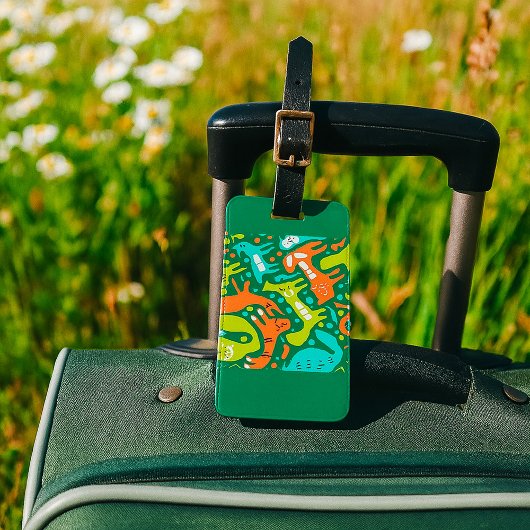 Abstract kattenpatroon grillige moderne huisdieren bagagelabel