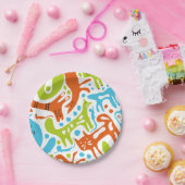 Abstract kattenpatroon grillige moderne huisdieren papieren bordje (Feest)