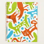 Abstract kattenpatroon grillige moderne huisdieren planner (Voorkant)