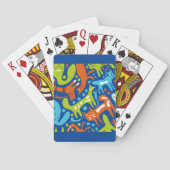 Abstract kattenpatroon grillige moderne huisdieren pokerkaarten (Achterkant)